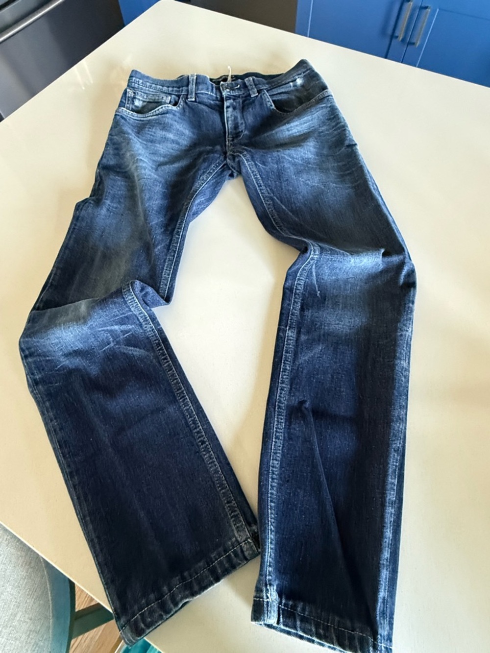 Dolce & Gabbana Men's Straight-Leg Dark Blue Jeans